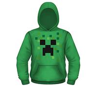 Minecraft Jungen-Videospiel-Kapuzenpullover - Schwarz und Grün Creeper Face - Offizielles Sweatshirt, Green Creeper, XS