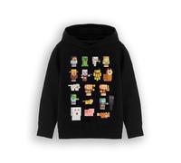 Minecraft Kapuzenpullover für Jungen Sprites und Creeper Motiv Optionen | Schwarzer Grafik Hoodie für Kinder und Jugendliche | Steve, Skelett, Zombie Black Multi Character 5-6 Jahre