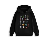 Minecraft Kapuzenpullover für Jungen Sprites und Creeper Motiv Optionen | Schwarzer Grafik Hoodie für Kinder und Jugendliche | Steve, Skelett, Zombie | Pullover mit Videospiel-Bösewichten
