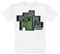 Minecraft Kids - Creepers Männer T-Shirt weiß 128 100% Baumwolle Bösewichte, Fan-Merch, Gaming