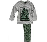 Minecraft Kinder Pyjama Langer Schlafanzug für Jungen + Mädchen 12 Jahre Größen 152 cm Grau - Grün