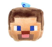 Minecraft Kopf Bag Clip Plüschwürfel 7 cm | Schlüsselanhänger & Taschenanhänger | 4 Varianten | Ref. 760026240 - offizielles Minecraft Merchandise (Steve)