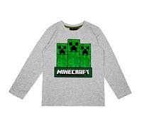 Minecraft Langarmshirt in verschiedenen Designs (Grau, 116)