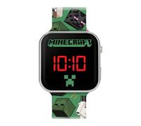 Minecraft LED-Armbanduhr MIN4230 mit grünem bedrucktem Armband