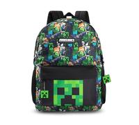 Minecraft Mehrfarbiger Rucksack von Steve & Creeper | Reißverschlusstasche mit Grafikdruck für den Schulanfang | Kinder tragen Bücher