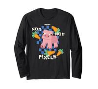Minecraft Nom Nom Nom Pixels Pig Mob Surrounded By Carrots Langarmshirt
