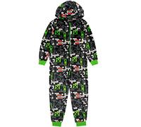 Minecraft Onesie Kinder Girls Jungen Creeper TNT Gray in einem Schlafanzug 10-11 Jahre