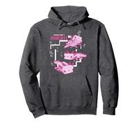 Minecraft Pink Axolotl Pond Pullover Hoodie, Unisex für Erwachsene, Anthrazit Meliert, XXL