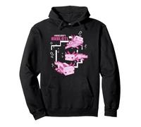Minecraft Pink Axolotl Pond Pullover Hoodie, Unisex für Erwachsene, Schwarz, XXL