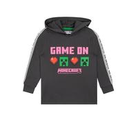 Minecraft Pullover Mädchen | Creeper Kinder Pullover | Kapuzenpullover Für Mädchen | Grau 158