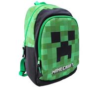 Minecraft Rucksack Kinder - Grüner Creeper Rucksack - Offiziell Lizenzierter Schulrucksack - Rucksack für Jungen & Mädchen - Kinderrucksack für Schule und Reisen