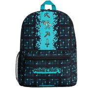 Minecraft Rucksack Kinder, Schulranzen mit Netztasche & Gepolsterten Riemen - Gamer Geschenke für Jungs (Blau)
