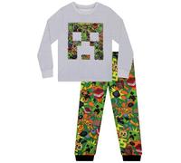 Minecraft Schlafanzug Jungen, Creeper Schlafanzug Kinder, Langarm Schlafanzüge für Jungen, Weicher Pyjama Kinder Für Winter, Mehrfarbig 140