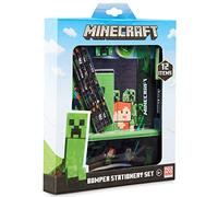 Minecraft Schreibwaren Set, Schulsachen Federmappe, Farbigem Bleistifte Set, Radiergummi, Lineal, Notizbuch, Notizblock, & Mehr, Spaß Geschenke für Kinder