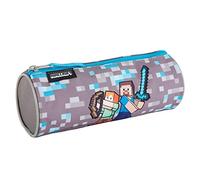 MINECRAFT Schulmäppchen Warriors - ToyBags - Gamer Case - zylindrische Form - Federmäppchen mit 1 Fach - Innen gefüttert und mit Reißverschluss - 8 x 22 x 8 cm, bunt, Mediano, Minecraft Warriors