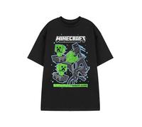 Minecraft Schwarzes Grafik-T-Shirt für Herren | Klassisches Game Creeper Enderman T-Shirt | Vorsicht vor dem dunklen, einfarbigen Oberteil | Lässiges, kurzärmliges Pull-On-Hemd mit Rundhalsausschnitt