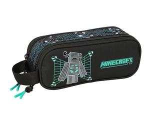 MINECRAFT SCREEN Doppelmäppchen für Kinder, ideal für Kinder im Schulalter, bequem und vielseitig, Qualität und Widerstandsfähigkeit, 21 x 6 x 8 cm
