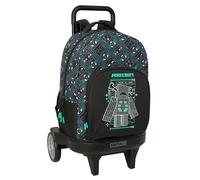 MINECRAFT SCREEN Großer Rucksack mit Rädern, kompakt, abnehmbar, ideal für Kinder verschiedener Altersgruppen, bequem und vielseitig, Qualität und Widerstandsfähigkeit, 33 x 22 x 45 cm