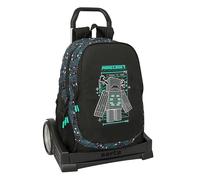 MINECRAFT SCREEN Schulrucksack, ergonomischer Rücken, mit Trolley Safta Evolution, ideal für Kinder verschiedener Altersgruppen, bequem und vielseitig, Qualität und Widerstandsfähigkeit, 32 x 16 x 44