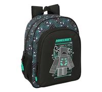 MINECRAFT SCREEN Schulrucksack für Kinder, anpassbar an den Kinderwagen, ideal für Kinder im Schulalter, bequem und vielseitig, Qualität und Widerstandsfähigkeit, 32 x 12 x 38 cm