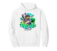Minecraft Steve & Creeper Face Dig It Graffiti Lettering Art Pullover Hoodie