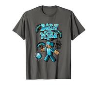 Minecraft Steve Diamond Armor Born to Mine T-Shirt, Herren, Anthrazit, L