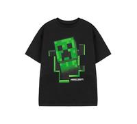 Minecraft T-Shirt Jungen Creeper Innerhalb Schwarzer Kurzarm-Gamer-Top 11-12 Jahre