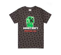 Minecraft T-Shirt Jungen Kids Creeper Kurzarm Graue Top-Ware 9-10 Jahre