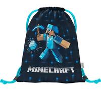 Minecraft Turnbeutel Sportbeutel Mädchen Jungen Schule - Blue Axe | Schuhbeutel oder Jungensack für Schuhe oder Gymnastik mit dem Motiv des beliebten Computerspiels für Kinder oder Turnsackerl