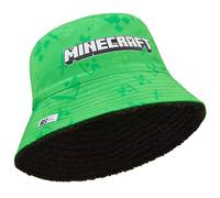 Minecraft Wintermütze Jungen, gefütterter Bucket Hat oder Beanie & Handschuhe, Geschenke für Gamer (6-14 Jahre,Grüner Anglerhut)