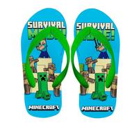 Minecraft Zehentrenner für Jungen, Sommerschuhe Steve Axolotl Alex Creeper und Husk, Größe EU 27/28 | Grün