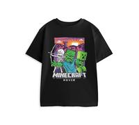 Minecraft Zombie Skeleton Creeper Kinder T-Shirt | Schwarzes Grafik-T-Shirt für Jungen | Kurzarm-Freizeitoberteil mit Rundhalsausschnitt Film-orientierte Kleidung - 9-10 Jahre