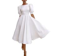 Minetom Damen A-Linie Elegant Festlich Abendkleid Rockabilly Party Cocktailkleid Hochzeit Midi Kleid Swing Kleider