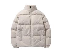 Minetom Herren Oversized Fit Pufferjacke mit breitem Stehkragen Wattierte Jacke Outdoor Winterjacke Cropped Mens Puffer Kurze Steppjacke Quilted Jacket B Beige L