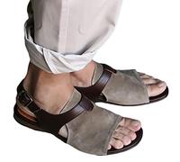 Minetom Herren Wildleder Sandalen Gladiator Sommer Strand Schuhe Schuhe Mit Fischmaul Slingback Wandersandale Outdoorschuhe Trekkingschuhe A Grau 41 EU