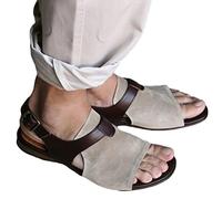 Minetom Herren Wildleder Sandalen Gladiator Sommer Strand Schuhe Schuhe Mit Fischmaul Slingback Wandersandale Outdoorschuhe Trekkingschuhe A Beige 44 EU