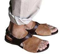 Minetom Herren Wildleder Sandalen Gladiator Sommer Strand Schuhe Schuhe Mit Fischmaul Slingback Wandersandale Outdoorschuhe Trekkingschuhe A Braun 40 EU