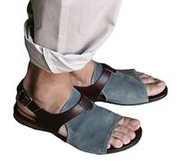 Minetom Herren Wildleder Sandalen Gladiator Sommer Strand Schuhe Schuhe Mit Fischmaul Slingback Wandersandale Outdoorschuhe Trekkingschuhe A Blau 41 EU