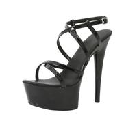 Minetom Sandalen Damen mit Absatz Elegant Plateau High Heels Stiletto Sandaletten Sommer Peep Toe Plattform Abend Party Hochzeit Schuhe B Schwarz 43 EU