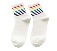 MINGCHE Winter Neue Unisex Baumwolle Regenbogen Gestreifte Socken Xmas Fashion Warm Chrismas,Damen-Sneakersocken, farbige Socken für Damen