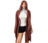 Mingnos Kapuzen Schal Cape, Vintage-Baumwoll-Leinen Infinity-Snood für Damen und Männer, Multifunktionaler Cowl-Dünen-Schal mit Kapuze Braun