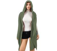 Mingnos Kapuzen Schal Cape, Vintage-Baumwoll-Leinen Infinity-Snood für Damen und Männer, Multifunktionaler Cowl-Dünen-Schal mit Kapuze Armeegrün