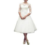 Mingxuerong Hochzeitskleid Kurz Spitze Accessoires Tüll A Linie Brautkleid