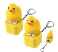 Minhaxue 2 Stück ducks Quacking Fidget Toy, Duck Quacking Keychain Fidget Spielzeug, Enten Schlüsselanhänger mit Licht & Sound, Duckeys Keycap Zappelspielzeug Für Anti Angst & Nervosität