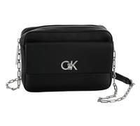 Mini Bag CALVIN KLEIN "CK RE-LOCK POCKET CAMERA BAG", Damen, Gr. B/H/T: 21cm x 15cm x 6cm, schwarz, Lederimitat, Polyester, unifarben, Taschen, kleine Umhängetasche, Damen Schultertasche mit Zierkette