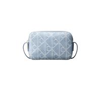 Mini Bag CALVIN KLEIN "EMBLEM AOP DENIM CAMERA BAG", Damen, Gr. B/H/T: 20cm x 13cm x 5,5cm, denim jqd light wash, Baumwolle, Taschen, kleine Umhängetasche, Tragetasche mit CK-allover-Muster (42184763-