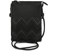 Mini Bag STYLEBREAKER "Mini Umhängetasche ZickZack Cutout Nieten", Damen, Gr. B/H/T: 14cm x 19cm x 1,2cm Einheitsgröße, schwarz, 100% Polyurethan PU. Futter: 100% Polyester PES., gemustert, Taschen (9