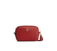 Mini Bag TOMMY HILFIGER "POPETTE CAMERA BAG", Damen, Gr. B/H/T: 22cm x 15cm x 6,5cm, rot, Leder, Nylon, Taschen, Damen Umhängetasche, Schultertasche mit TH-Schmuckelement (57013709-0) rot