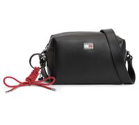 Mini Bag TOMMY JEANS "TJW CITY CHARM CAMERA BAG", Herren, Gr. B/H/T: 19cm x 11,5cm x 11cm, schwarz, Lederimitat, Taschen, Damen Umhängetasche, Mini-Bag, Cross-Body Bag mit Kordelanhänger (57158033-0) 