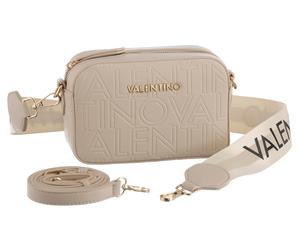 Mini Bag VALENTINO BAGS "PANSY", Damen, Gr. B/H/T: 20cm x 13,5cm x 5cm, beige, Lederimitat, Taschen, Damen Schultertasche, Handtasche, Umhängetasche mit Logoprägung (42571237-0) beige